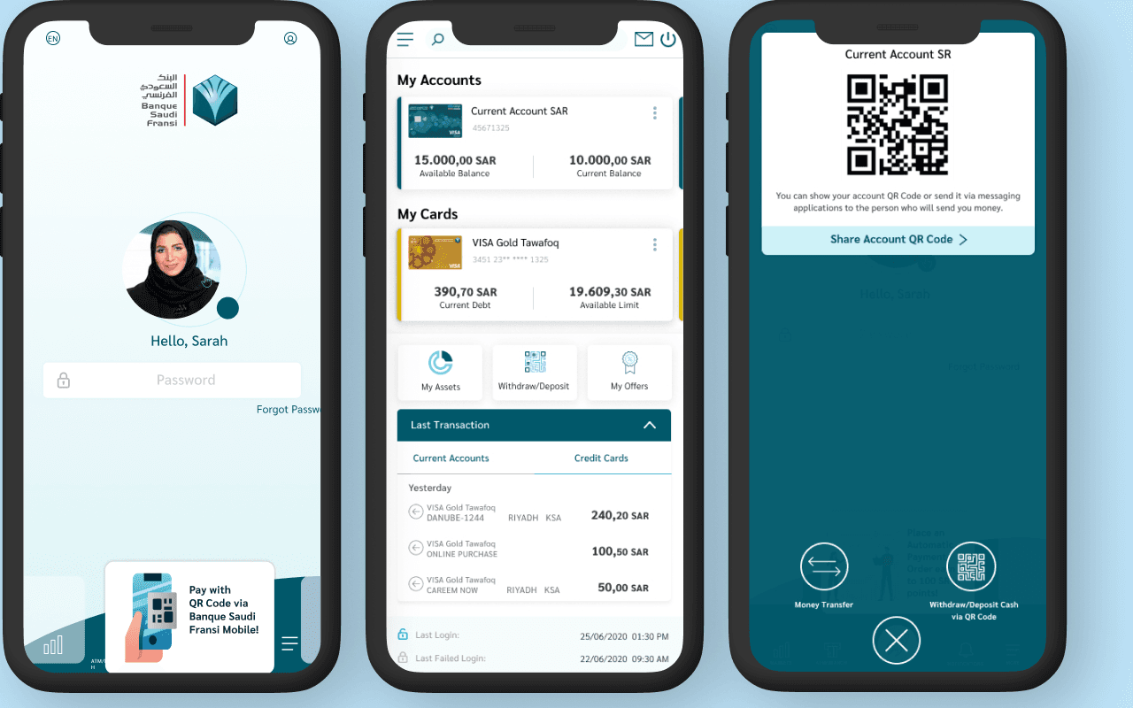Banque Saudi Fransi UI concept